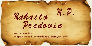 Mahailo Predović vizit kartica